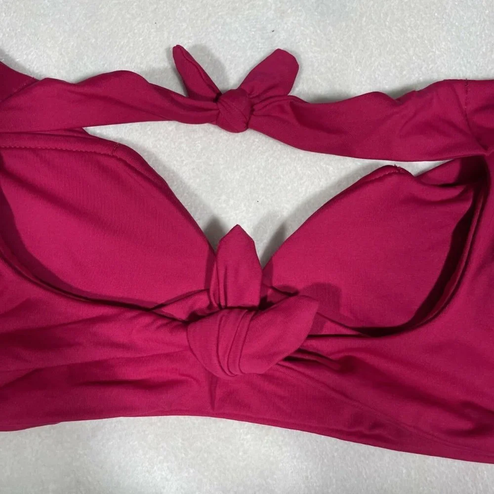 NWD $68 Becca Socialite Off Shoulder Bikini Top Raspberry [‎ Medium ] #3848